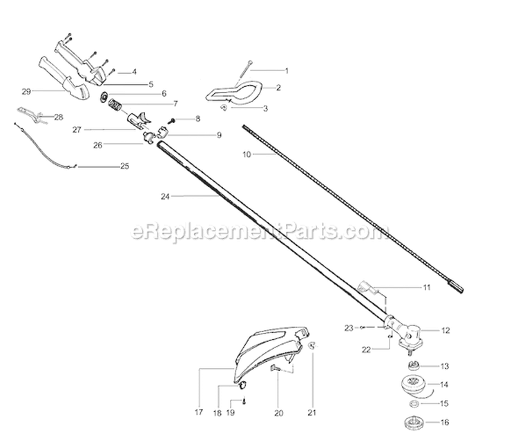 Page C Diagram and Parts List for TE500CXL Type 3 Weed Eater Trimmer